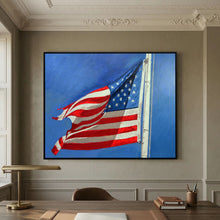 Stars & Stripes — art print displayed in a dark oak frame mockup