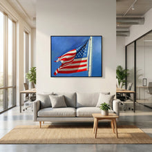Stars & Stripes — art print displayed in a dark oak frame mockup