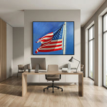Stars & Stripes — art print displayed in a dark oak frame mockup