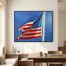 Stars & Stripes — art print displayed in a dark oak frame mockup