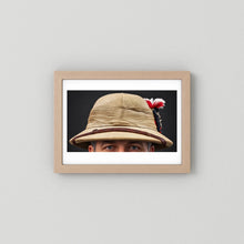 Photograph of Sun Helmet, Bombay Bowler, Seaforth Highlanders. 1942, with Tartan, Regimental Insignia & Hackle