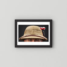 Photograph of Sun Helmet, Bombay Bowler, Seaforth Highlanders. 1942, with Tartan, Regimental Insignia & Hackle