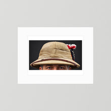 Photograph of Sun Helmet, Bombay Bowler, Seaforth Highlanders. 1942, with Tartan, Regimental Insignia & Hackle