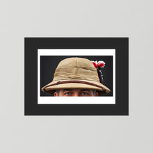 Photograph of Sun Helmet, Bombay Bowler, Seaforth Highlanders. 1942, with Tartan, Regimental Insignia & Hackle