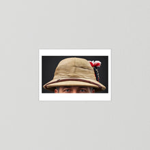 Photograph of Sun Helmet, Bombay Bowler, Seaforth Highlanders. 1942, with Tartan, Regimental Insignia & Hackle