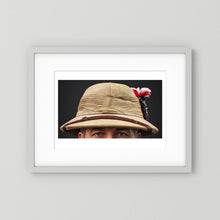 Photograph of Sun Helmet, Bombay Bowler, Seaforth Highlanders. 1942, with Tartan, Regimental Insignia & Hackle