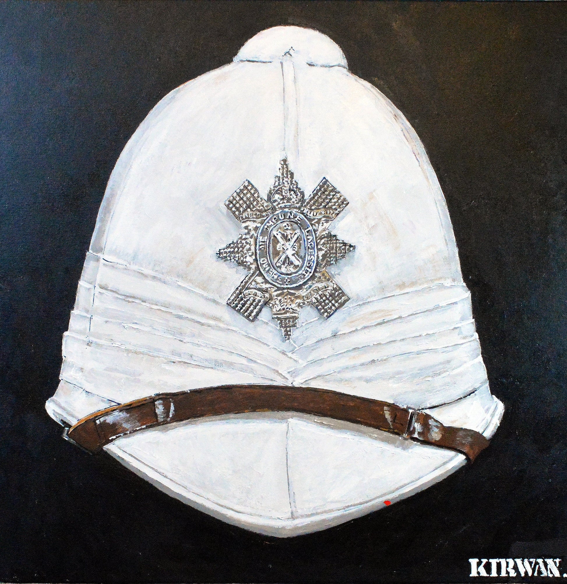 Sun Helmet, Foreign Service Helmet, Black Watch Royal Highlanders. Art Print - Art goes to War