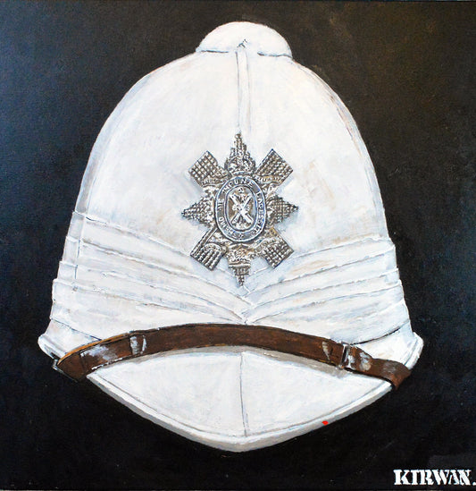 Sun Helmet, Foreign Service Helmet, Black Watch Royal Highlanders. Art Print - Art goes to War