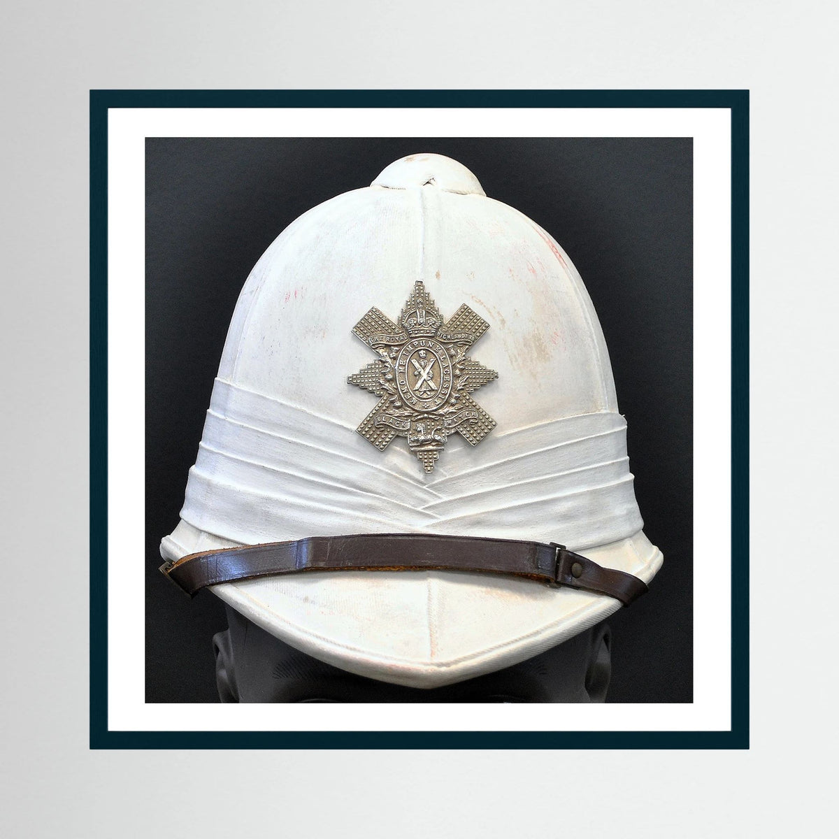 Sun Helmet, Foreign Service Helmet, Black Watch Royal Highlanders — painting presentation mockup