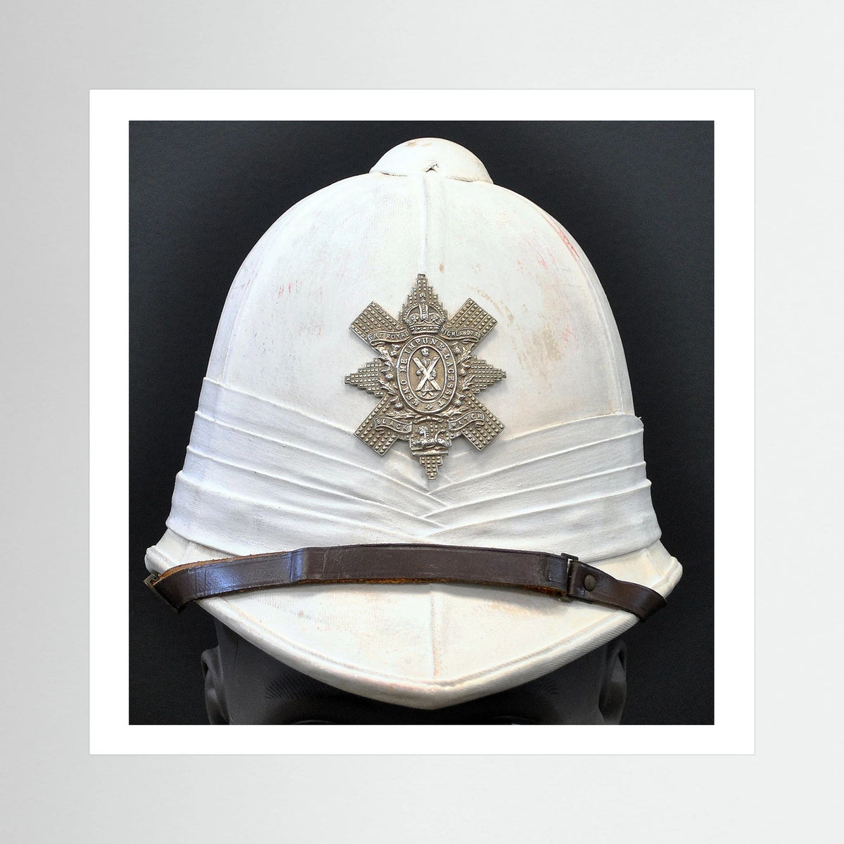 Sun Helmet, Foreign Service Helmet, Black Watch Royal Highlanders — painting presentation mockup