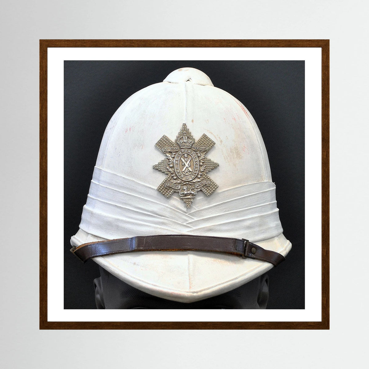 Sun Helmet, Foreign Service Helmet, Black Watch Royal Highlanders — painting presentation mockup