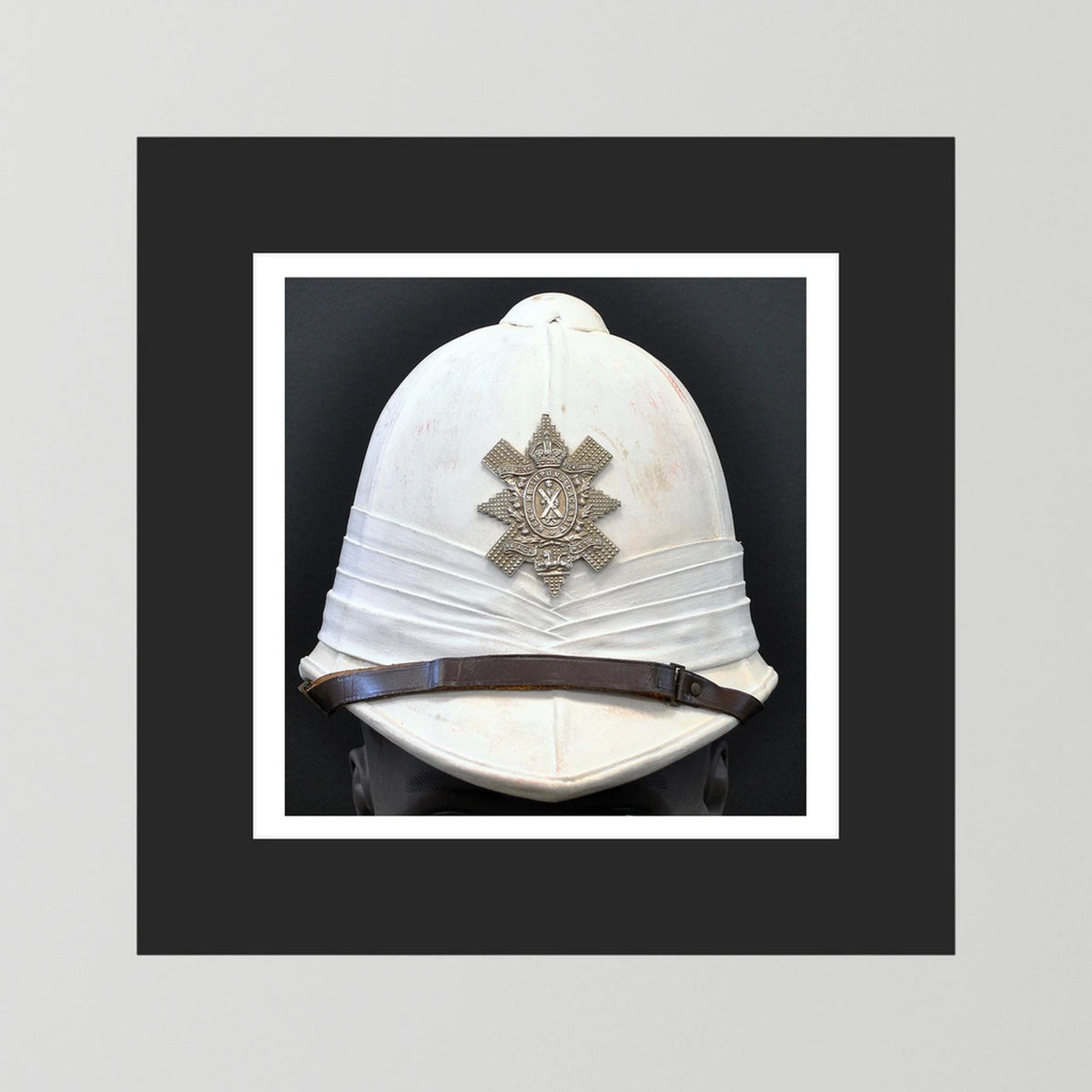 Sun Helmet, Foreign Service Helmet, Black Watch Royal Highlanders — painting presentation mockup