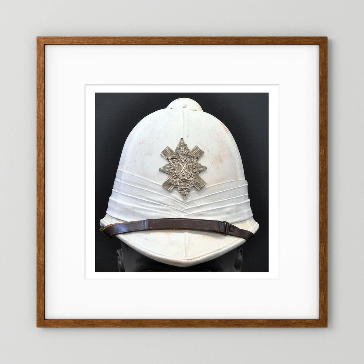Sun Helmet, Foreign Service Helmet, Black Watch Royal Highlanders — painting presentation mockup