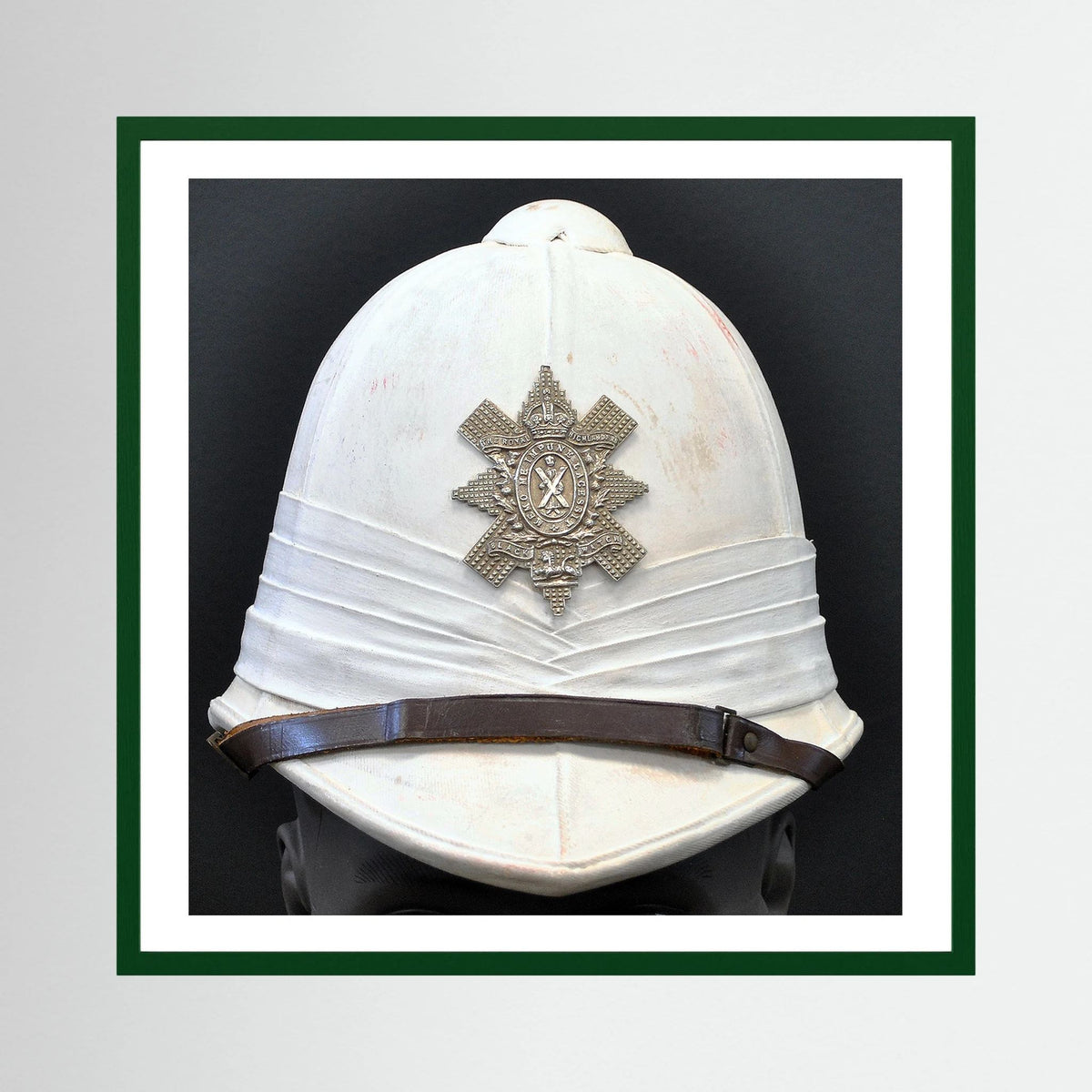 Sun Helmet, Foreign Service Helmet, Black Watch Royal Highlanders — painting presentation mockup