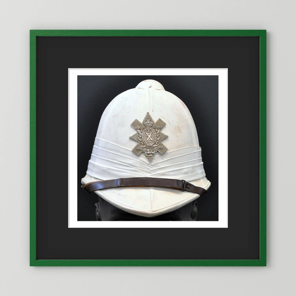 Sun Helmet, Foreign Service Helmet, Black Watch Royal Highlanders — painting presentation mockup