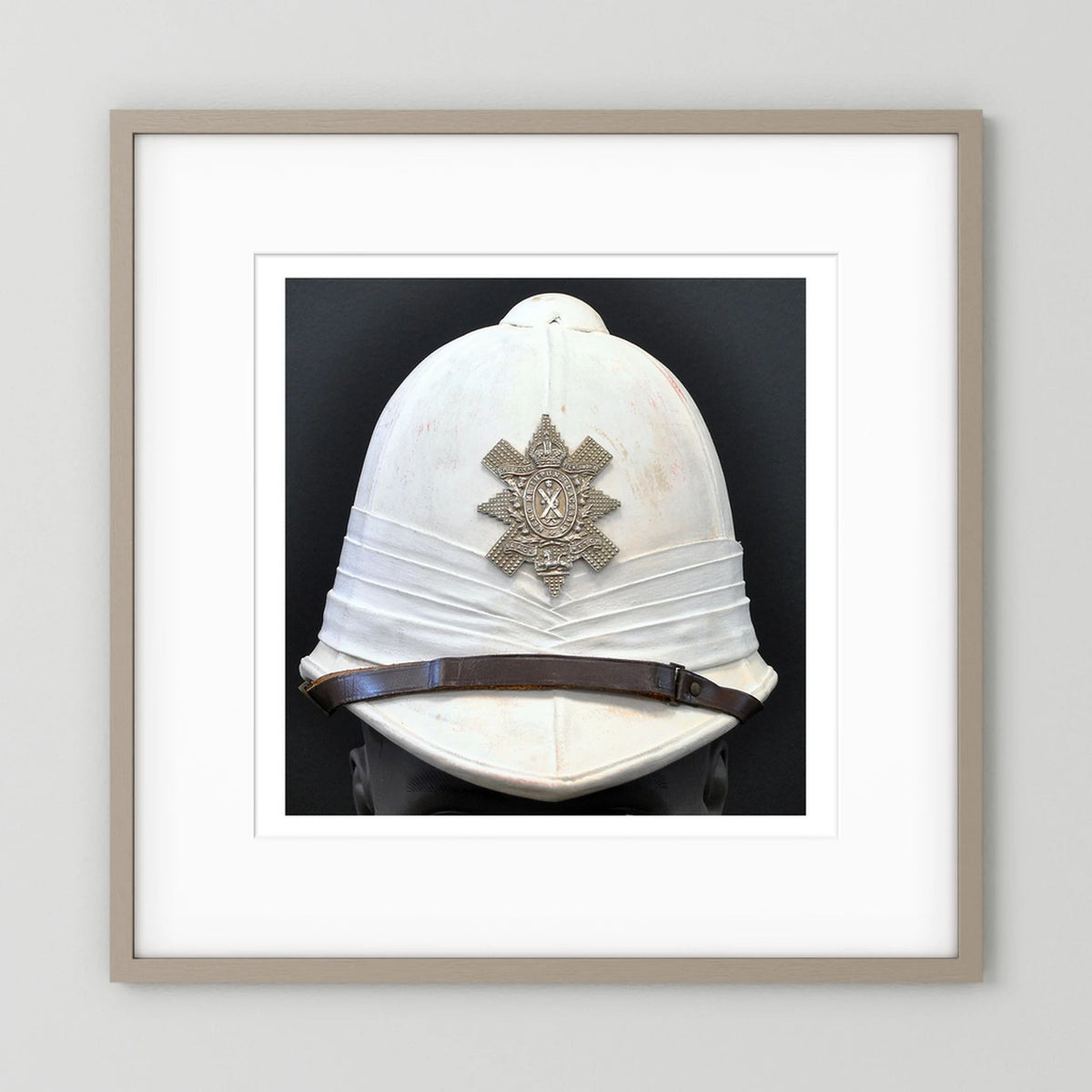 Sun Helmet, Foreign Service Helmet, Black Watch Royal Highlanders — painting presentation mockup