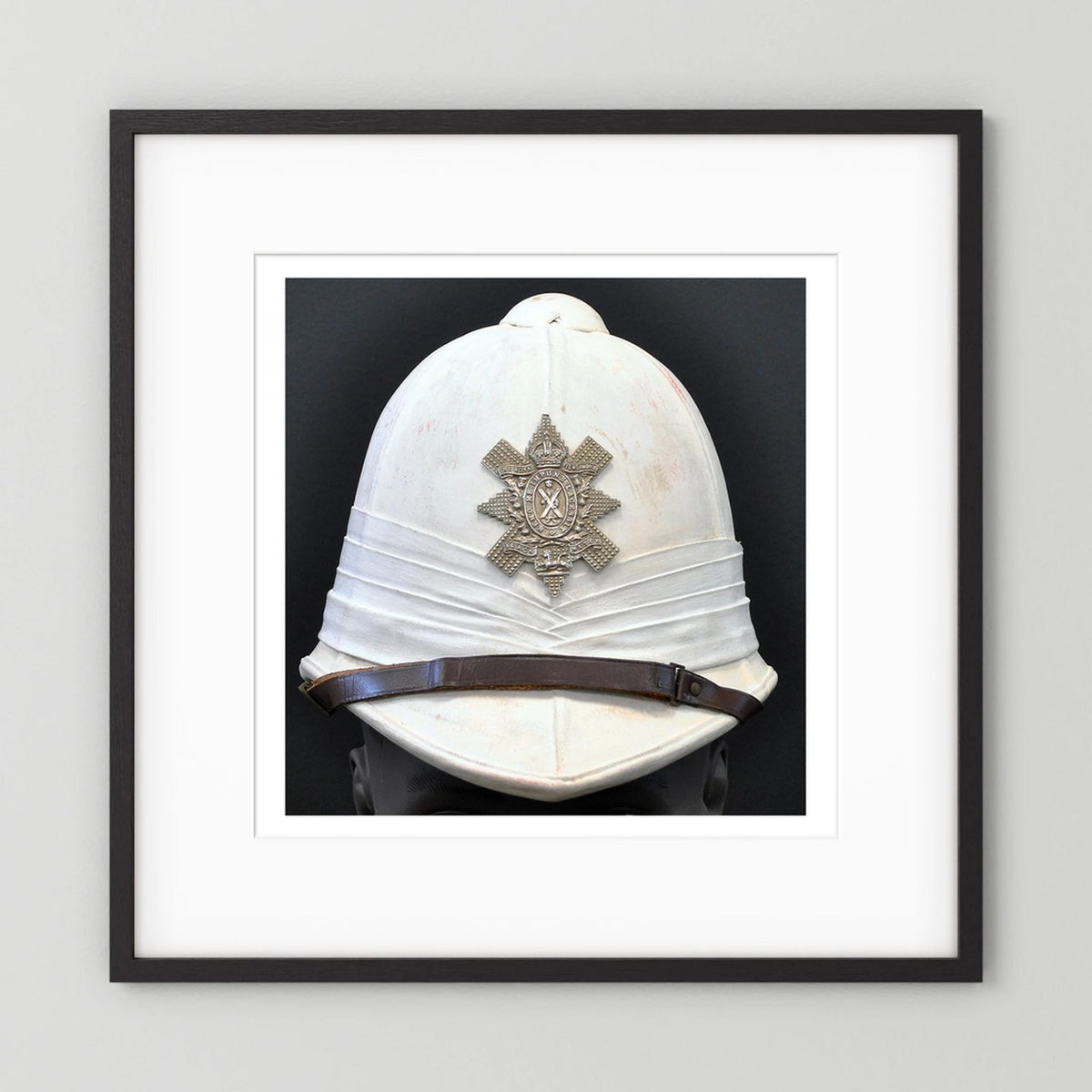 Sun Helmet, Foreign Service Helmet, Black Watch Royal Highlanders — painting presentation mockup