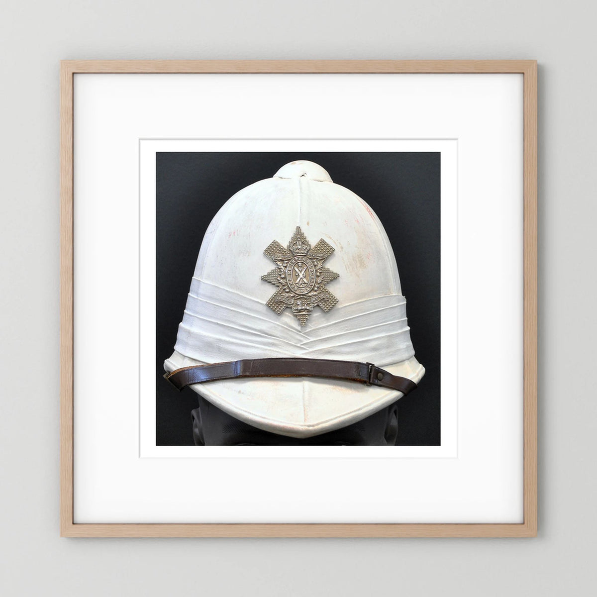 Sun Helmet, Foreign Service Helmet, Black Watch Royal Highlanders — painting presentation mockup
