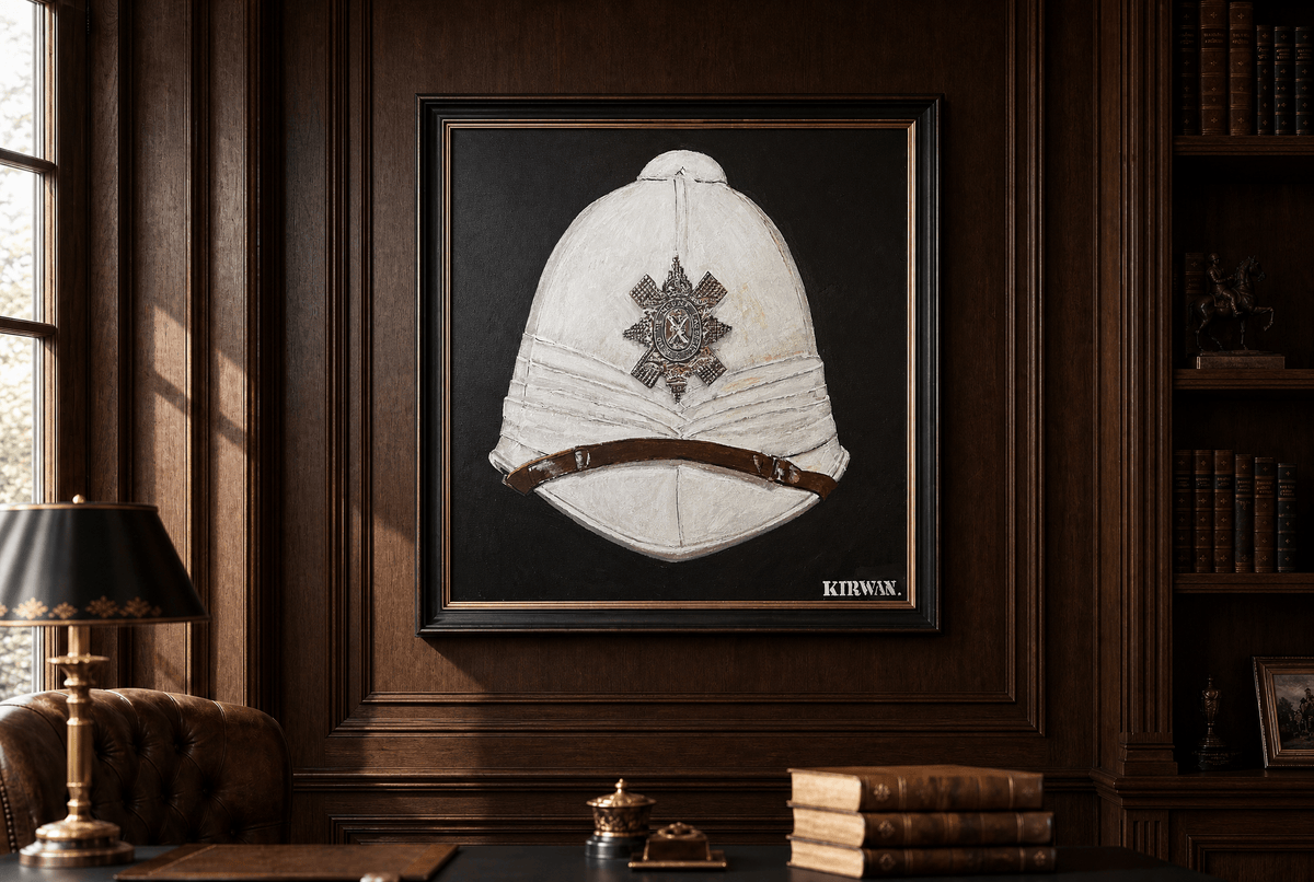 Sun Helmet, Foreign Service Helmet, Black Watch Royal Highlanders. - Art goes to War