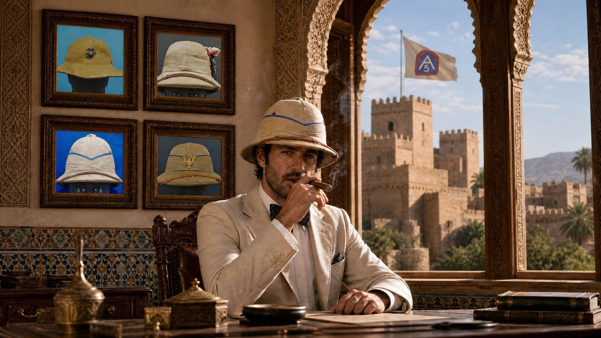 Sun Helmet, Foreign Service Helmet, Robert Lighton, non-military , made in India. Photograph - Art goes to War