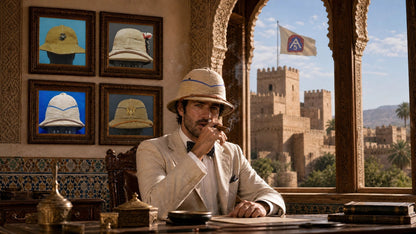 Sun Helmet, Foreign Service Helmet, Robert Lighton, non-military , made in India. Photograph - Art goes to War