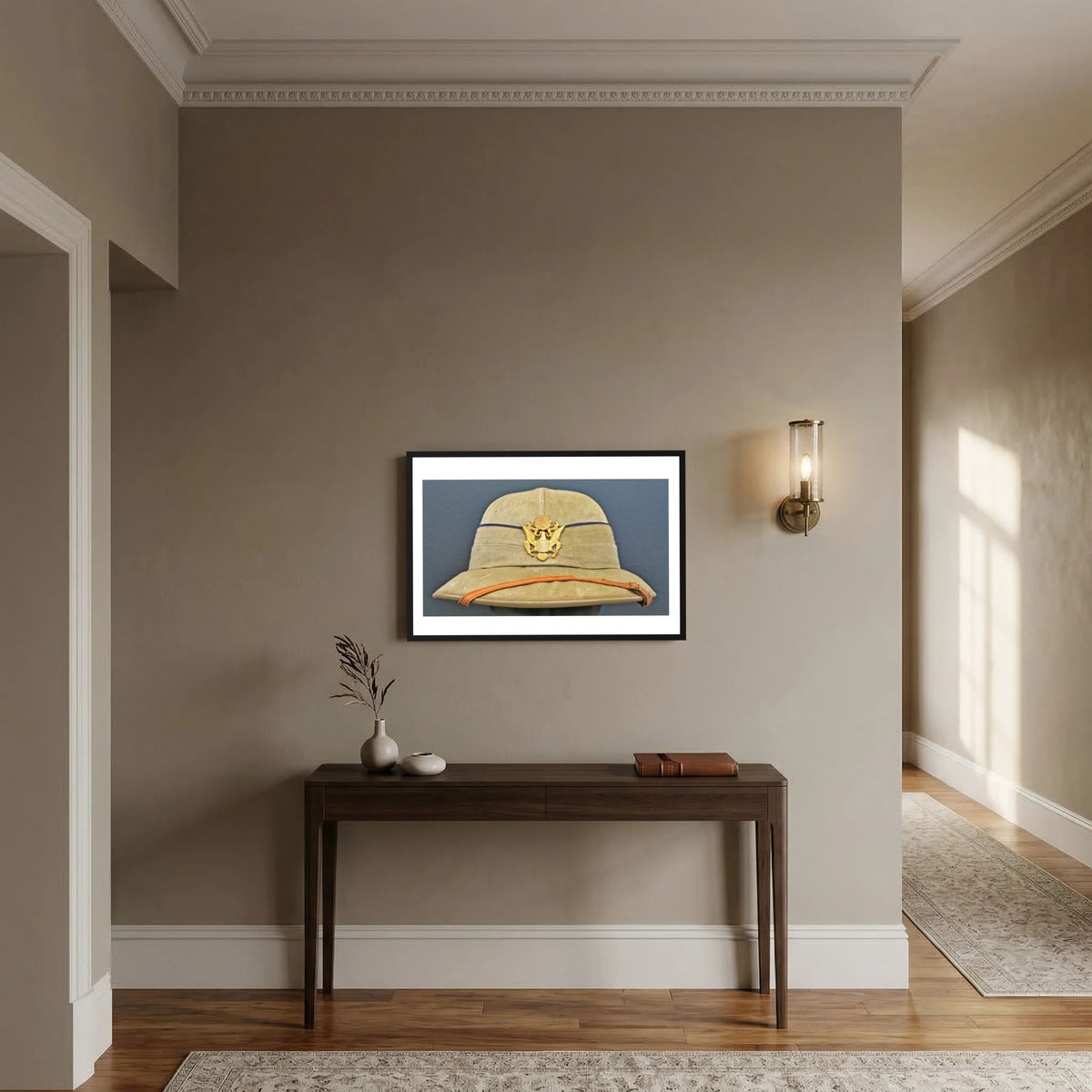 Photograph of Sun Helmet, Foreign Service Helmet, United States Officer, English manufacture