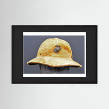 Sun Helmet, USMC, World War Two — photograph displayed in a black wood frame mockup