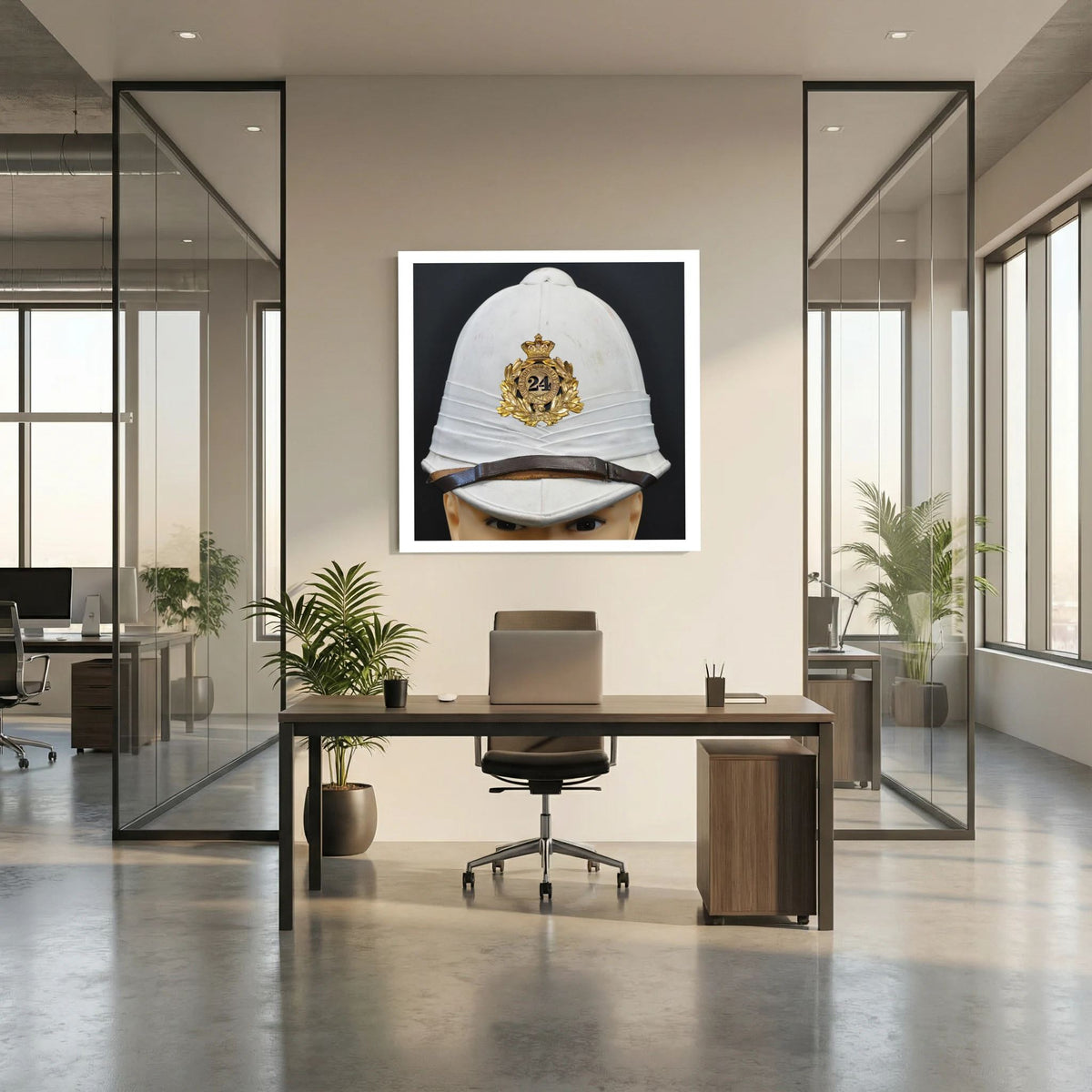 Sun Helmet, Victorian Foreign Service Helmet, 24th Regiment of Foot — photograph presentation mockup