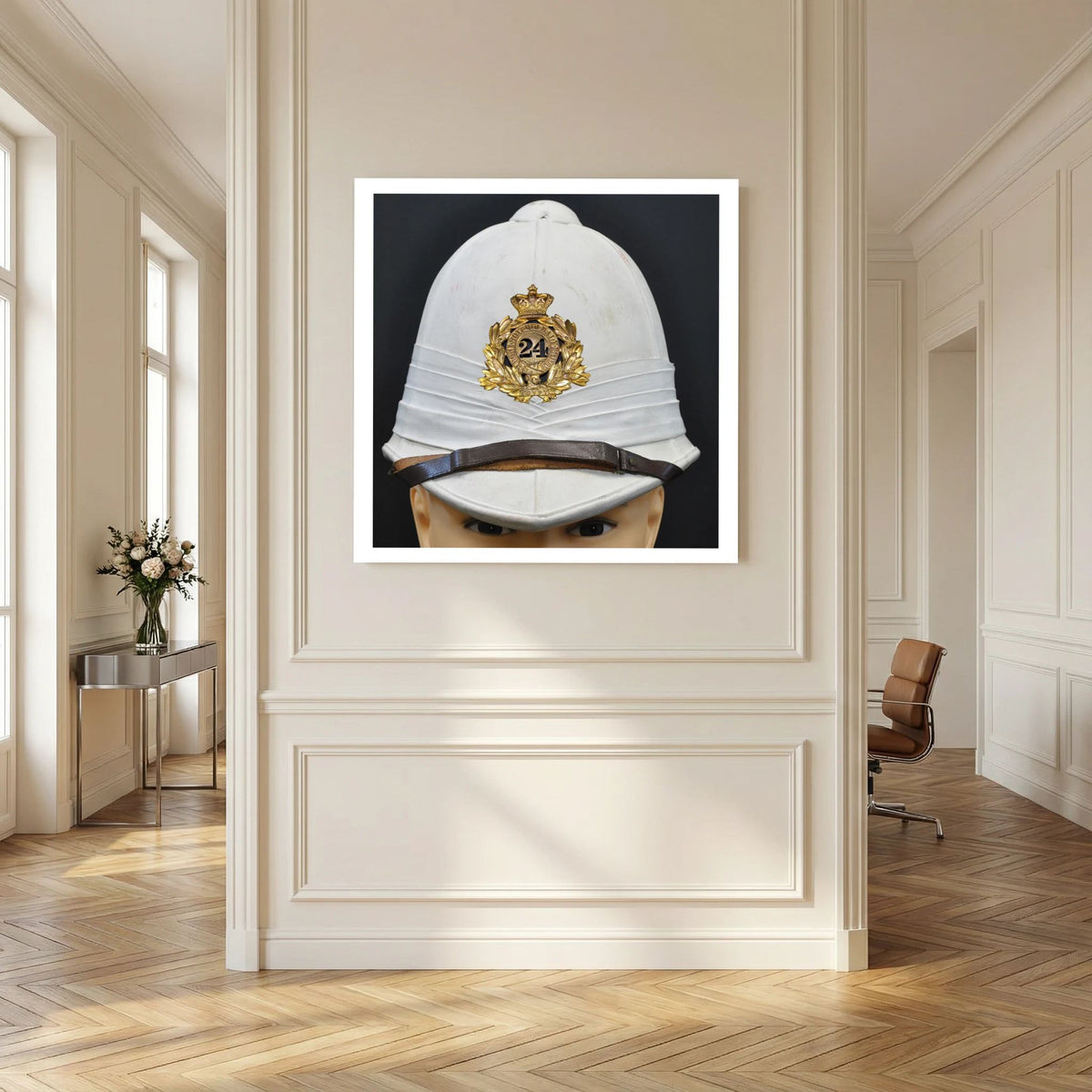 Sun Helmet, Victorian Foreign Service Helmet, 24th Regiment of Foot — photograph presentation mockup