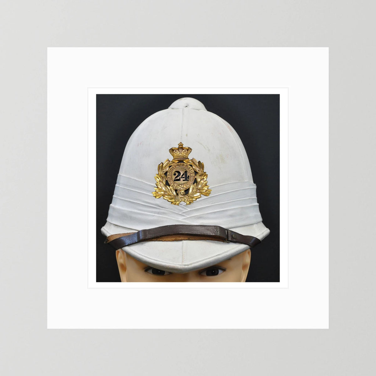 Sun Helmet, Victorian Foreign Service Helmet, 24th Regiment of Foot — photograph presentation mockup