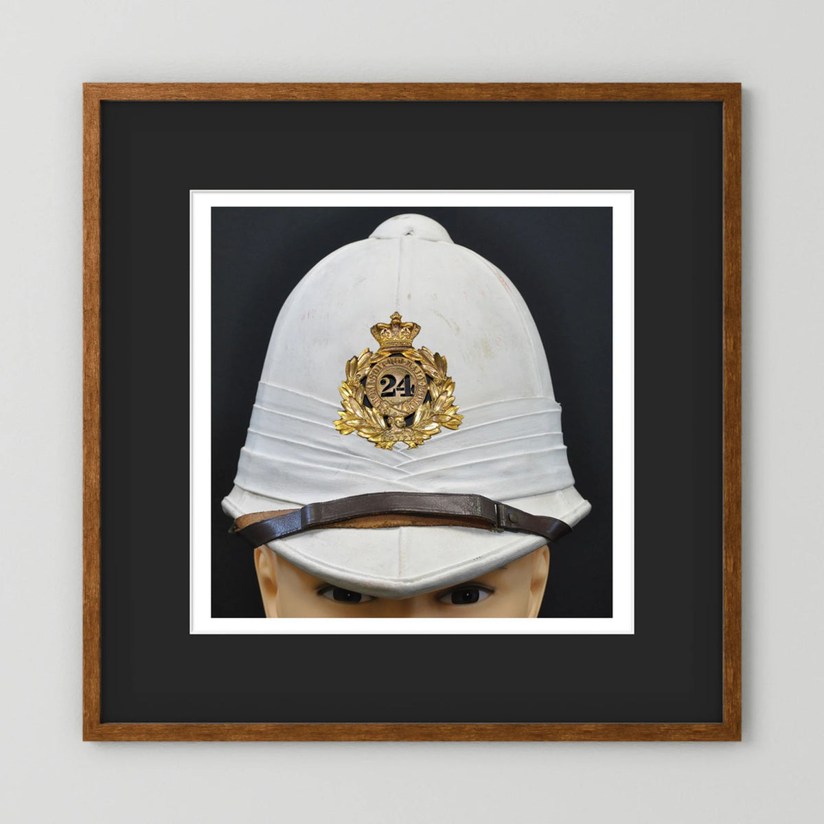 Sun Helmet, Victorian Foreign Service Helmet, 24th Regiment of Foot — photograph presentation mockup