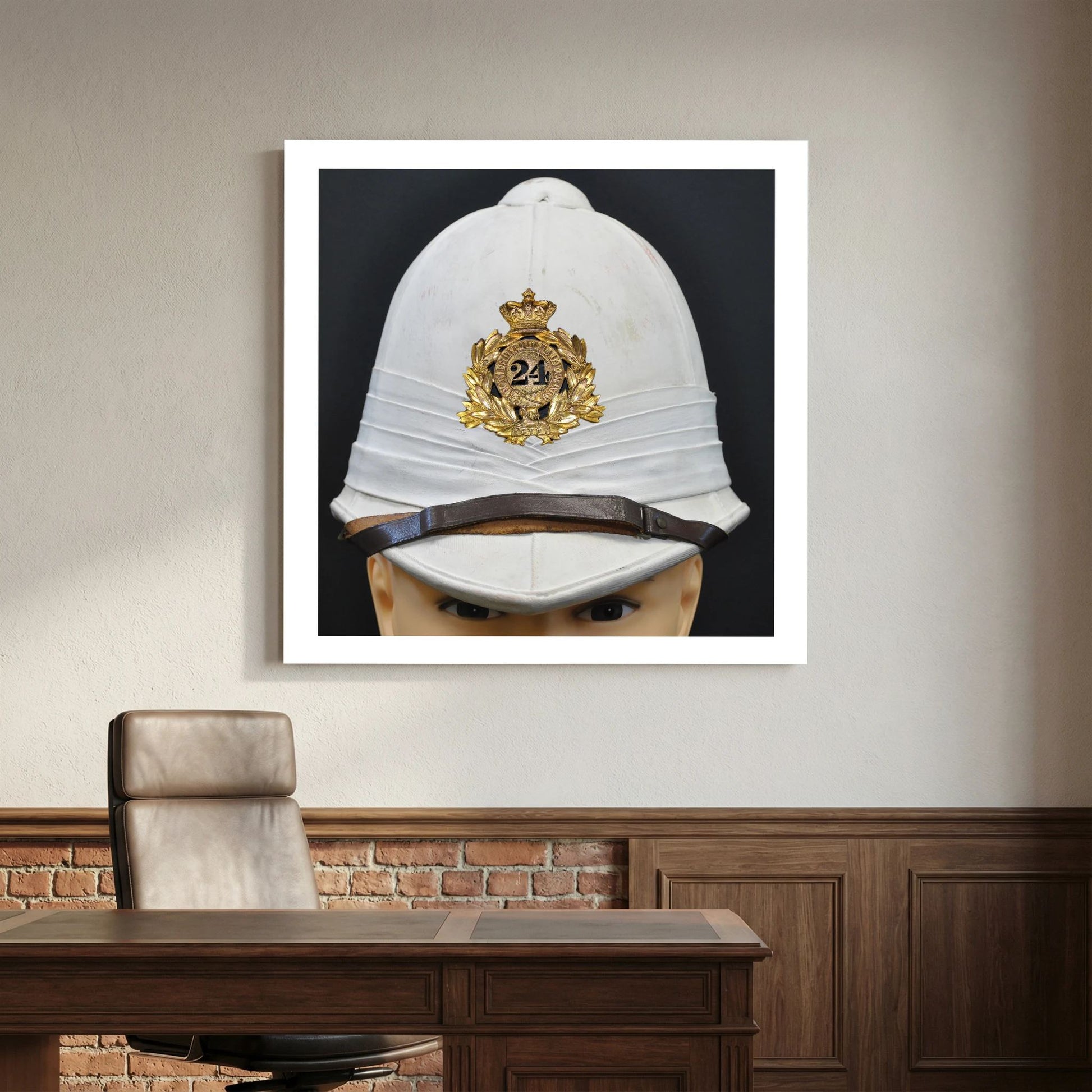 Sun Helmet, Victorian Foreign Service Helmet, 24th Regiment of Foot. Photograph - Art goes to War