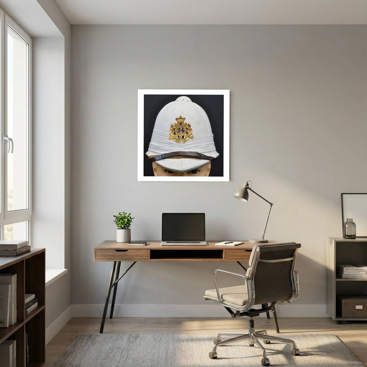 Sun Helmet, Victorian Foreign Service Helmet, 24th Regiment of Foot. Photograph - Art goes to War