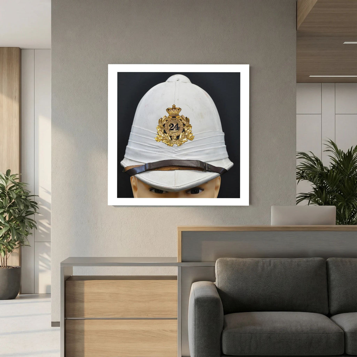 Sun Helmet, Victorian Foreign Service Helmet, 24th Regiment of Foot. Photograph - Art goes to War