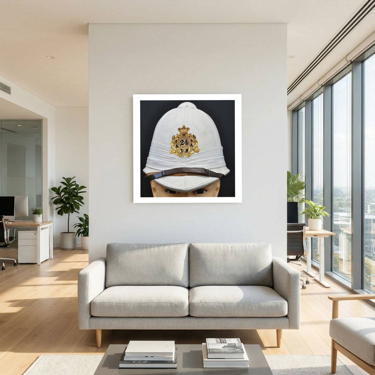 Sun Helmet, Victorian Foreign Service Helmet, 24th Regiment of Foot. Photograph - Art goes to War