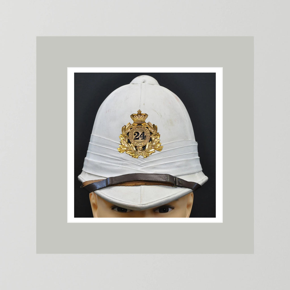 Sun Helmet, Victorian Foreign Service Helmet, 24th Regiment of Foot — photograph presentation mockup