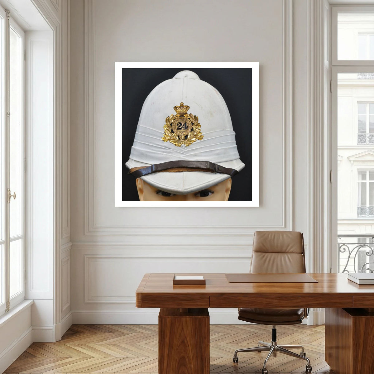 Sun Helmet, Victorian Foreign Service Helmet, 24th Regiment of Foot — photograph presentation mockup