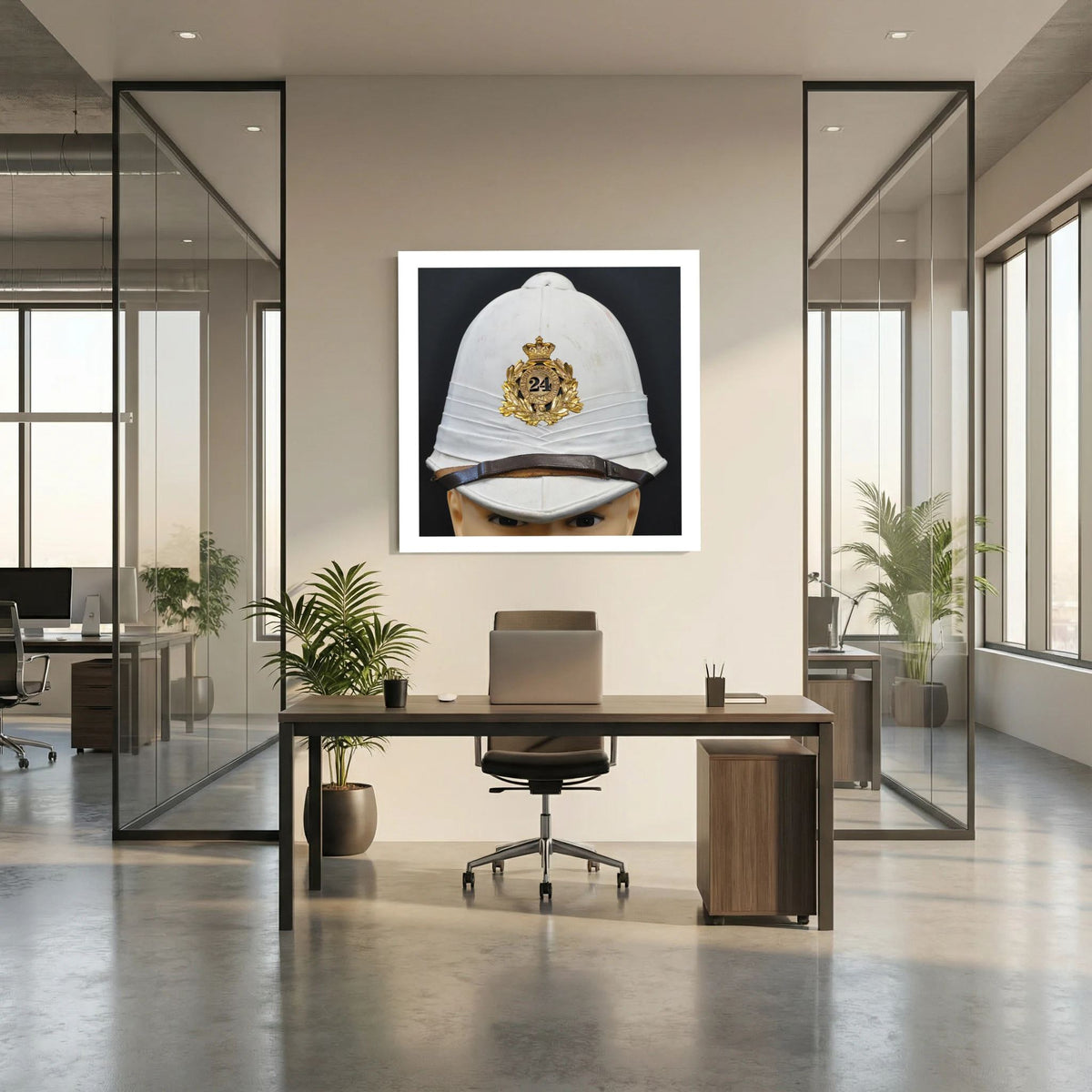 Sun Helmet, Victorian Foreign Service Helmet, 24th Regiment of Foot. Photograph - Art goes to War