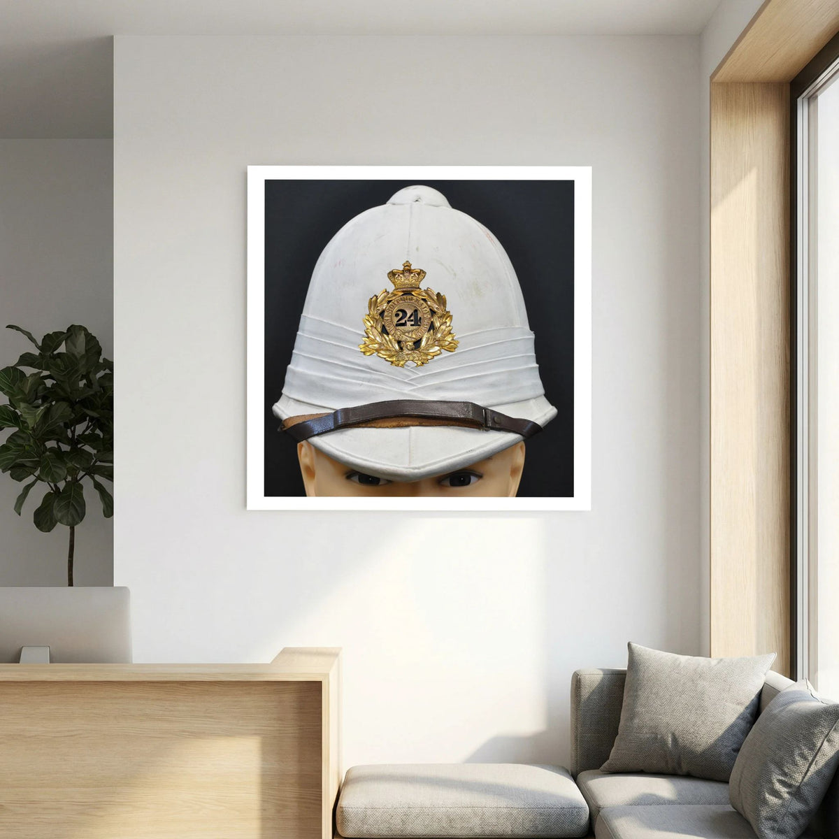 Sun Helmet, Victorian Foreign Service Helmet, 24th Regiment of Foot — photograph presentation mockup
