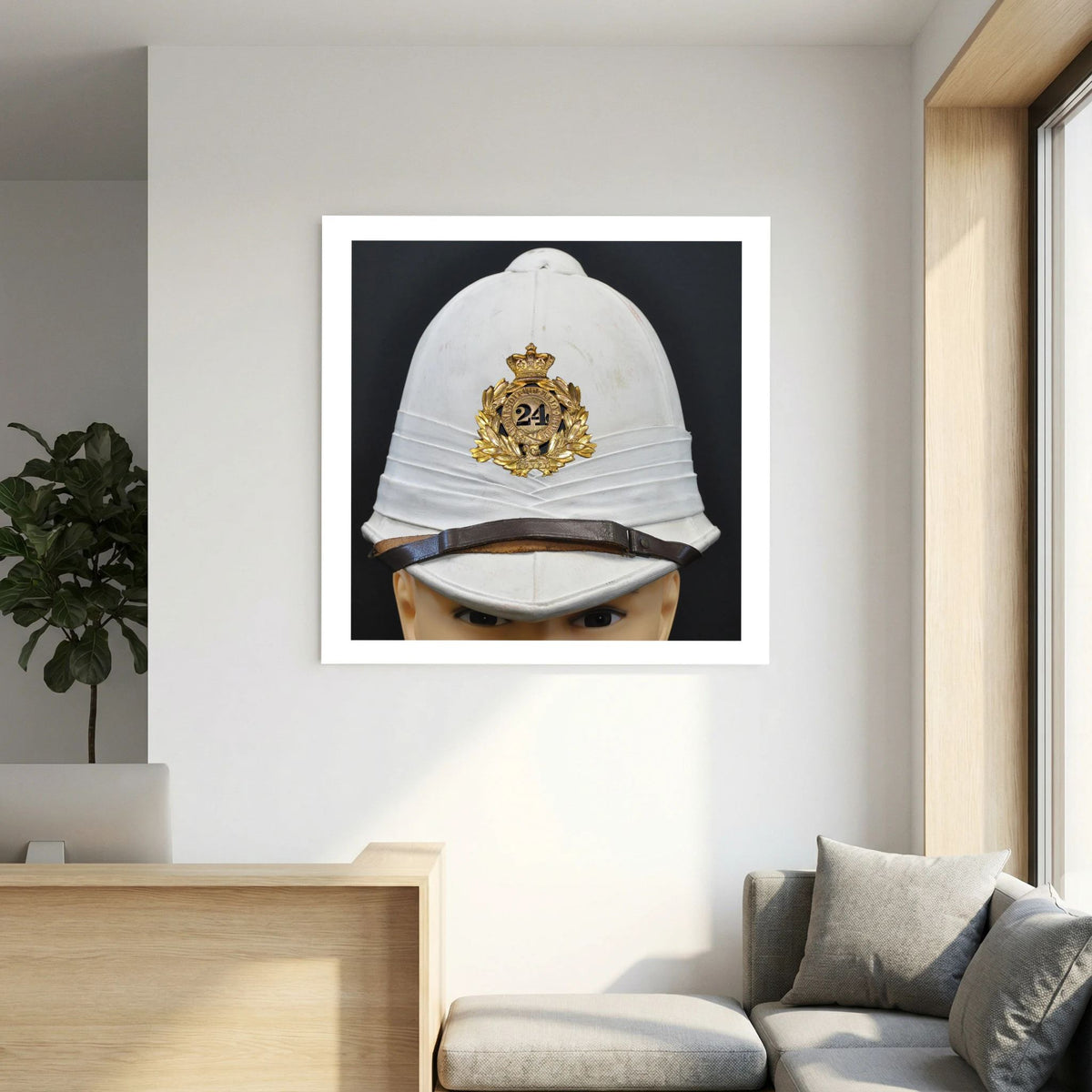 Sun Helmet, Victorian Foreign Service Helmet, 24th Regiment of Foot. Photograph - Art goes to War
