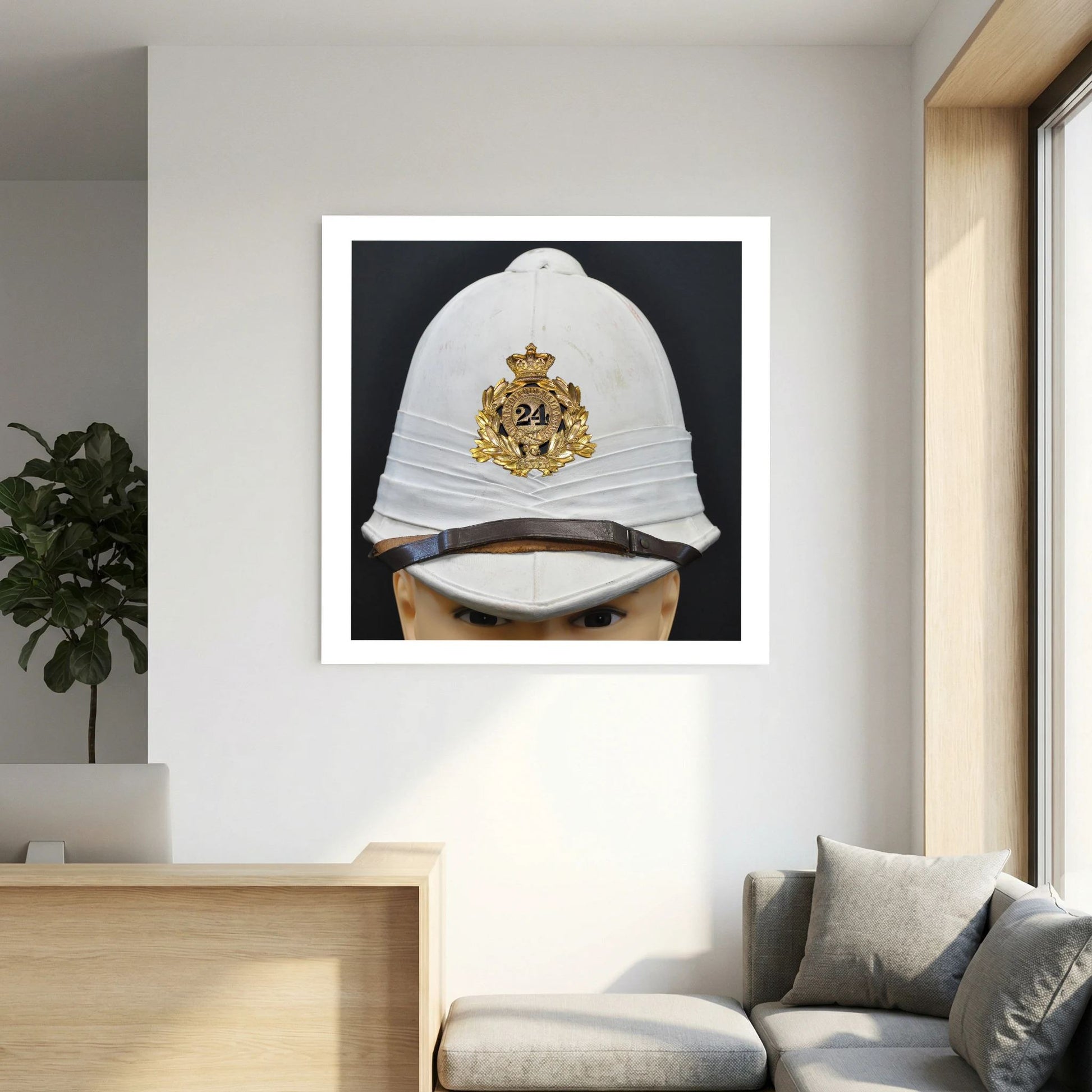 Sun Helmet, Victorian Foreign Service Helmet, 24th Regiment of Foot. Photograph - Art goes to War