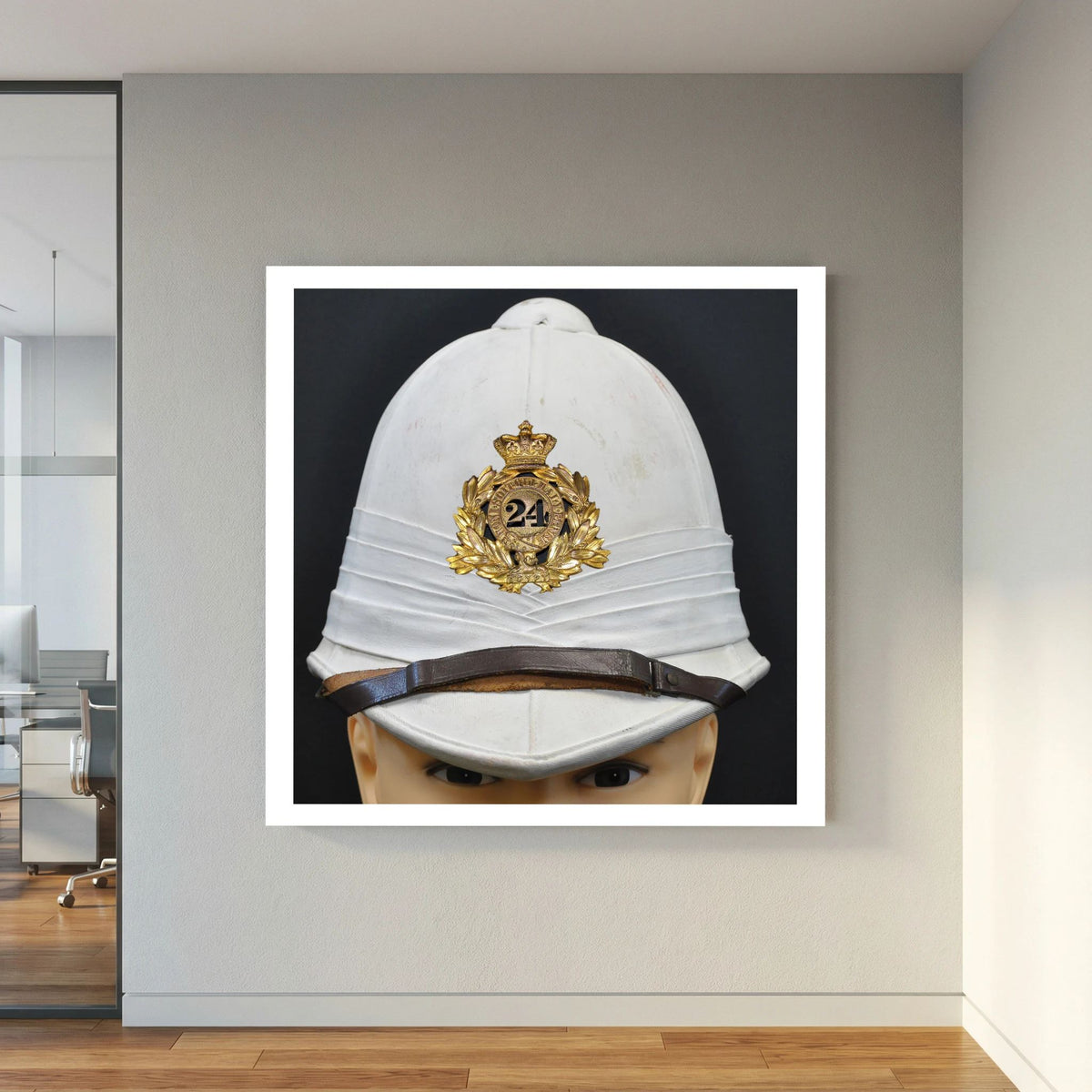 Sun Helmet, Victorian Foreign Service Helmet, 24th Regiment of Foot — photograph presentation mockup