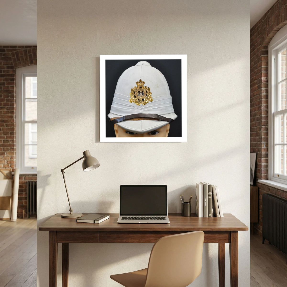 Sun Helmet, Victorian Foreign Service Helmet, 24th Regiment of Foot. Photograph - Art goes to War