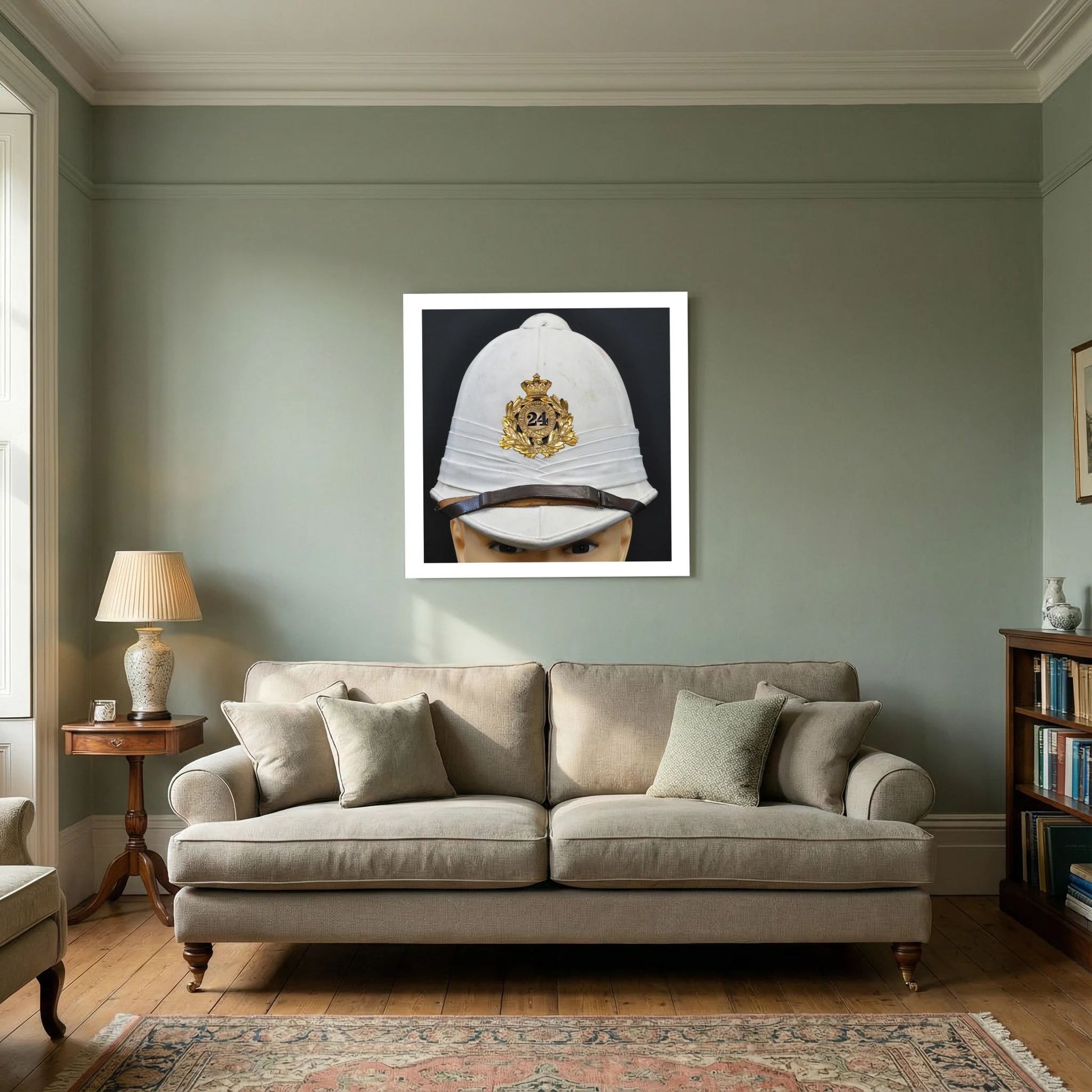 Sun Helmet, Victorian Foreign Service Helmet, 24th Regiment of Foot. Photograph - Art goes to War