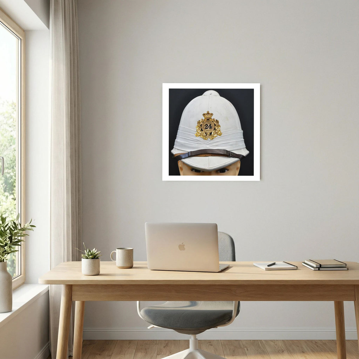 Sun Helmet, Victorian Foreign Service Helmet, 24th Regiment of Foot. Photograph - Art goes to War
