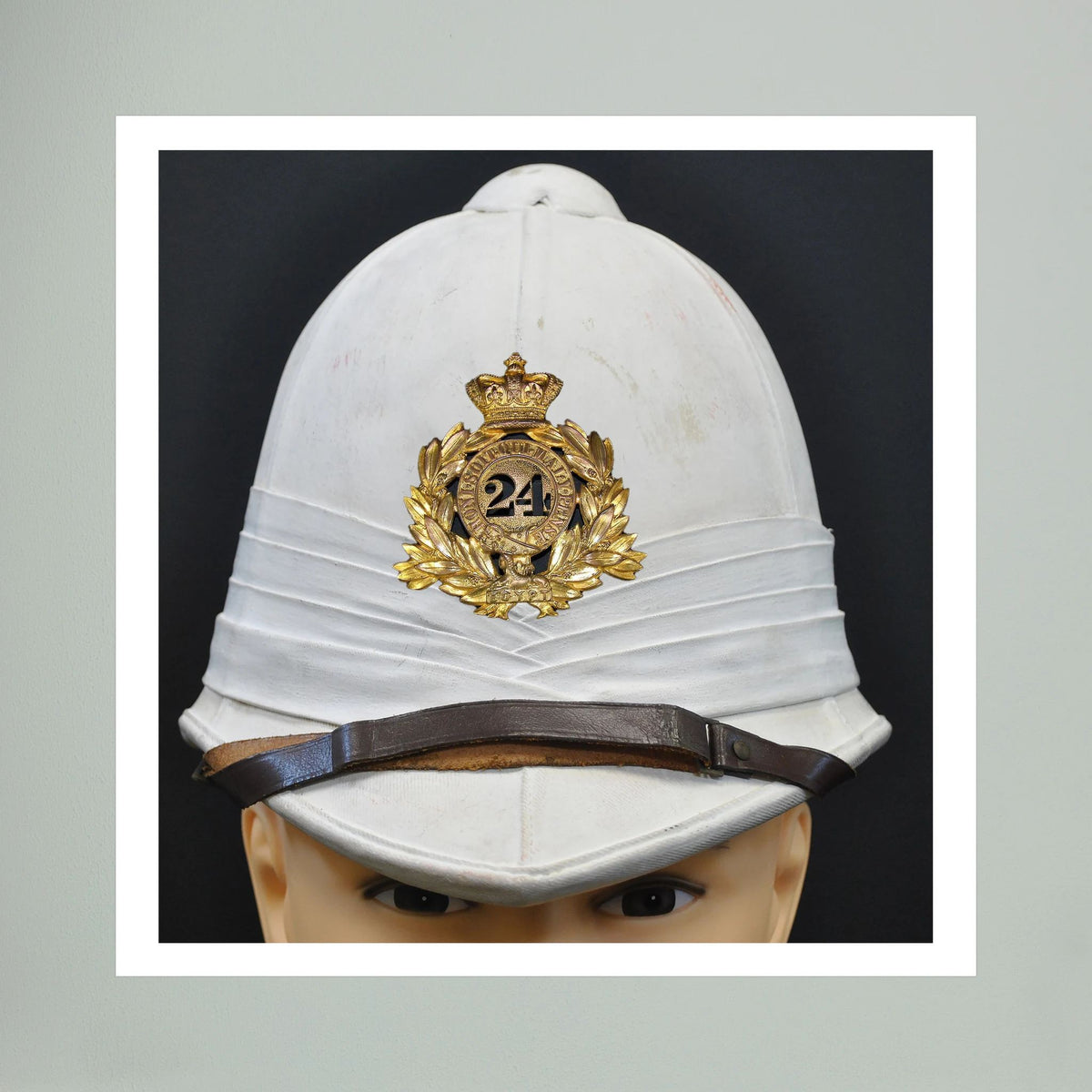 Sun Helmet, Victorian Foreign Service Helmet, 24th Regiment of Foot — photograph presentation mockup