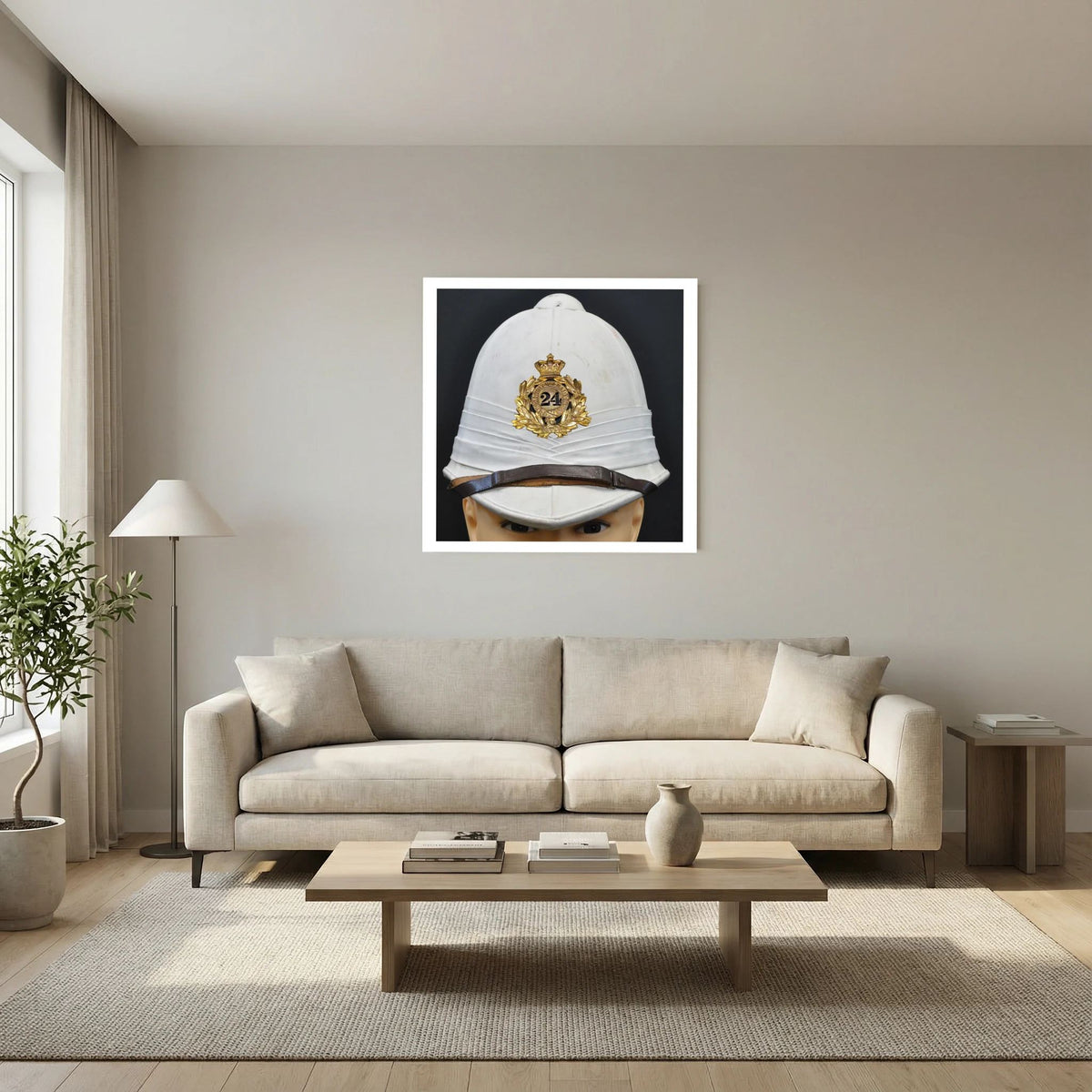 Sun Helmet, Victorian Foreign Service Helmet, 24th Regiment of Foot — photograph presentation mockup