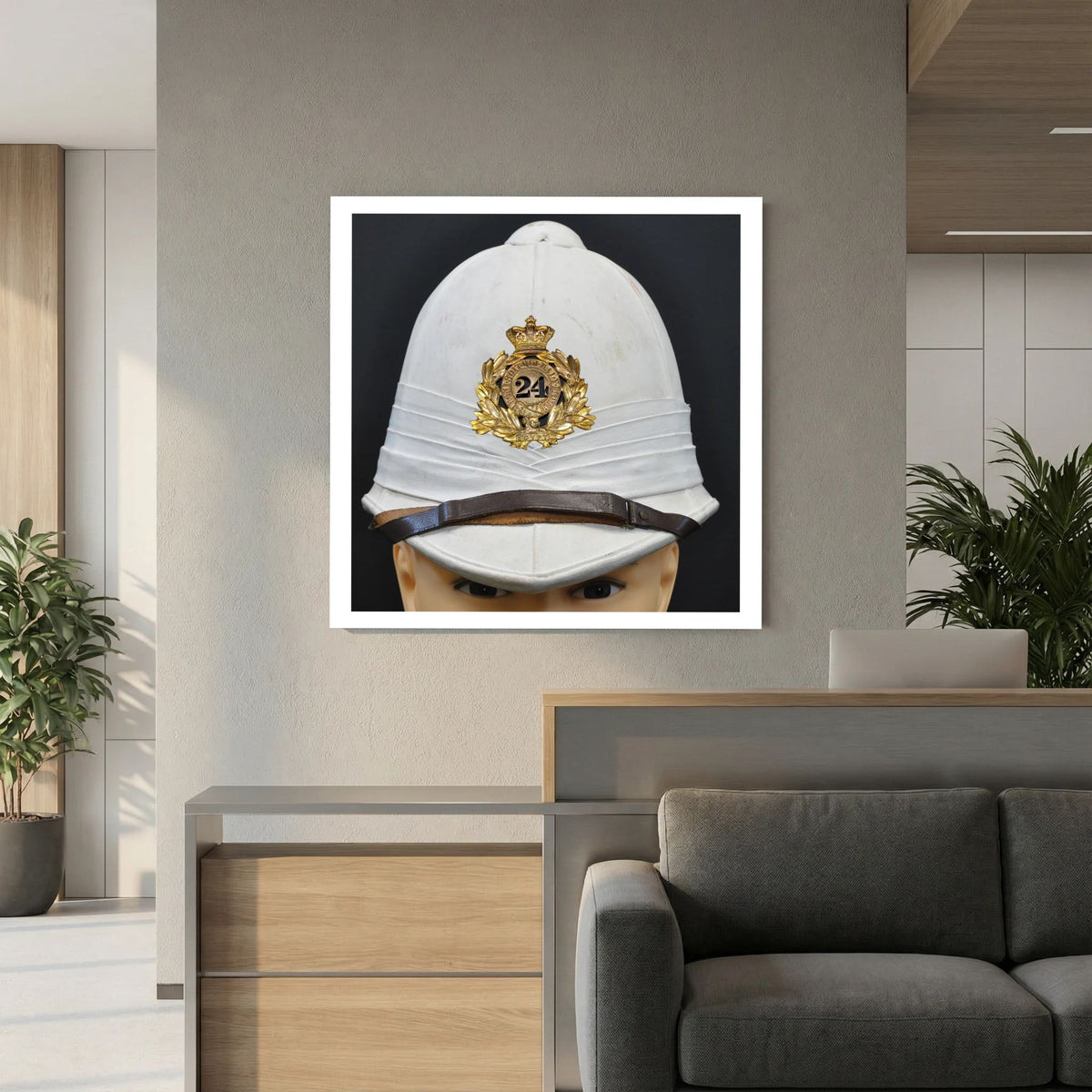 Sun Helmet, Victorian Foreign Service Helmet, 24th Regiment of Foot — photograph presentation mockup