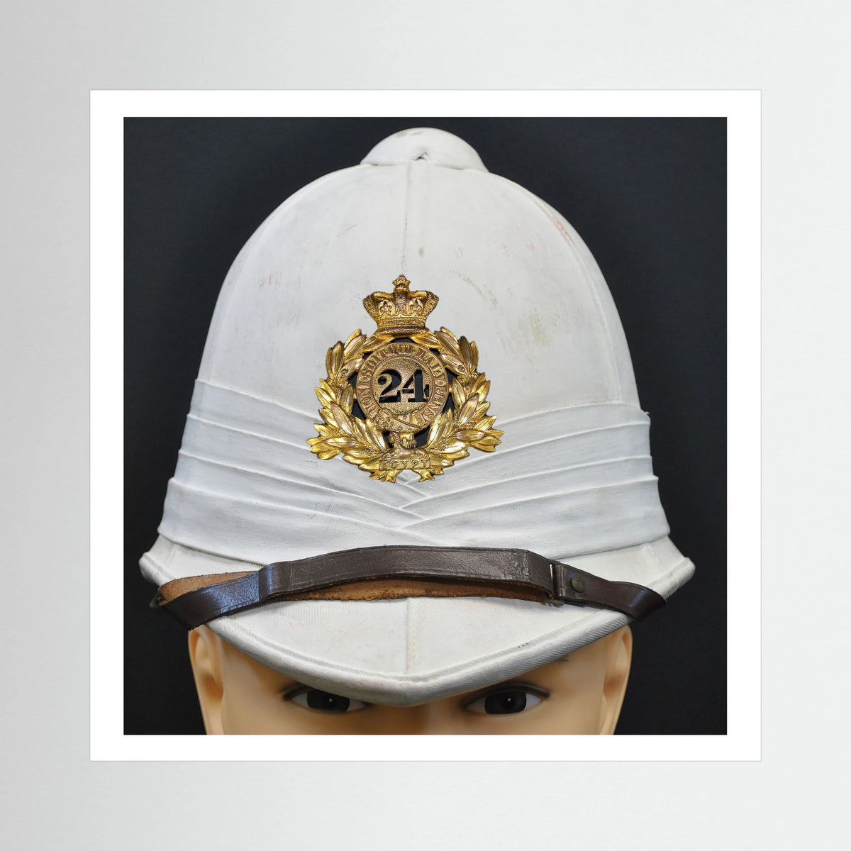 Sun Helmet, Victorian Foreign Service Helmet, 24th Regiment of Foot — photograph presentation mockup