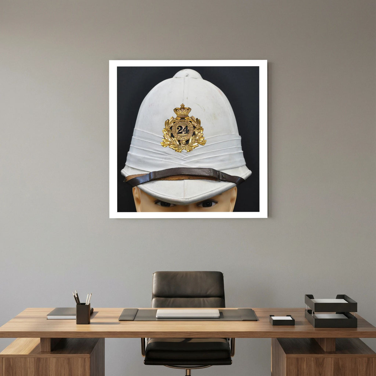Sun Helmet, Victorian Foreign Service Helmet, 24th Regiment of Foot — photograph presentation mockup